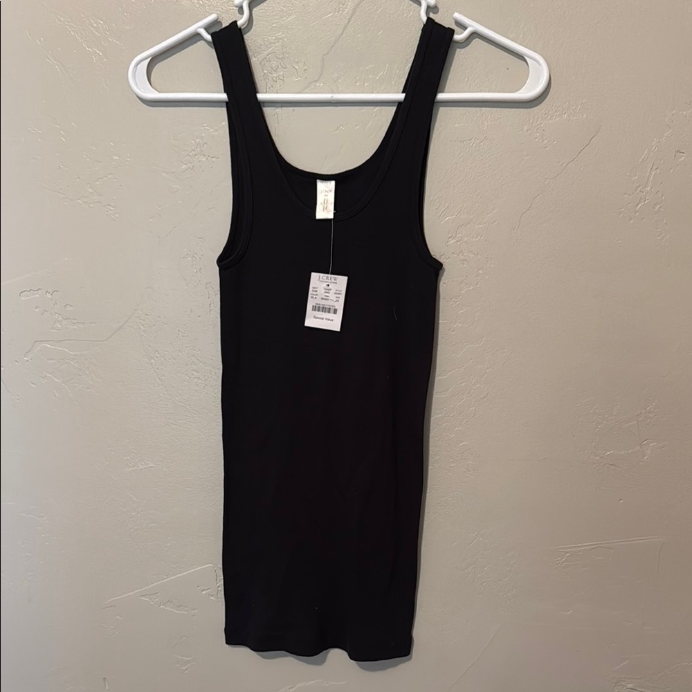 J. Crew Black Ribbed Tank Top XSmall
